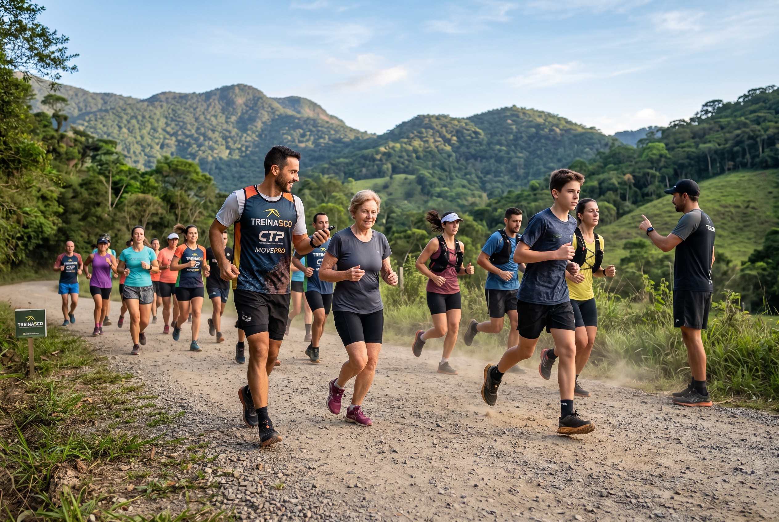 Participantes do Treinasco durante treino orientado de corrida em Jaraguá do Sul